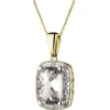 Zawieszka z żółtego złota z diamentem - serce, aniołek - 0,003 ct - próba 375