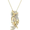 Zawieszka z żółtego złota z diamentami - sowa - 0,13 ct - próba 585