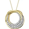 Zawieszka z żółtego złota z diamentami - koło - 0,10 ct - próba 585