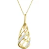 Zawieszka z żółtego złota z diamentami - 0,04 ct - próba 585