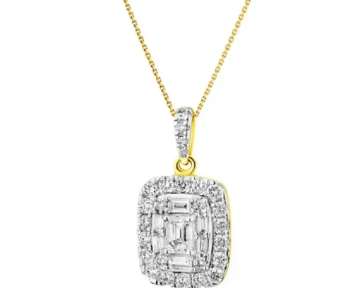 Zawieszka z żółtego złota z diamentami - 0,72 ct - próba 585