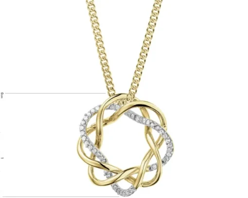 Zawieszka z żółtego złota z diamentami - 0,10 ct - próba 585