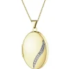 Zawieszka z żółtego złota z diamentem - puzderko - 0,005 ct - próba 585