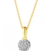 Zawieszka z żółtego złota z diamentami - 0,05 ct - próba 585