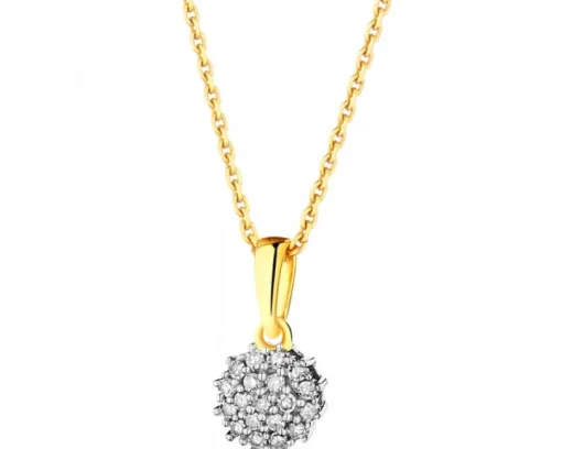 Zawieszka z żółtego złota z diamentami - 0,05 ct - próba 585