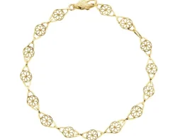 Złota bransoletka - kwiaty