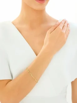 Złota bransoletka - paper clip