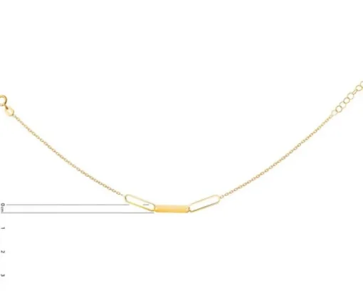 Złota bransoletka, ankier - paper clip