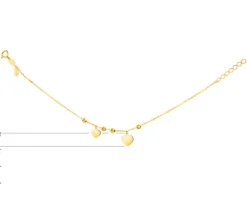 Złota bransoletka, ankier - serca