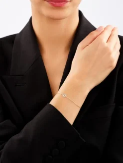 Złota bransoletka, ankier - serca