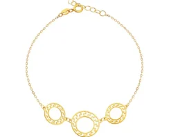 Złota bransoletka, ankier -  koła