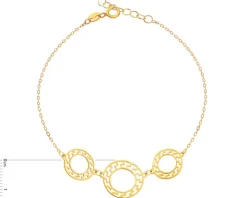 Złota bransoletka, ankier -  koła