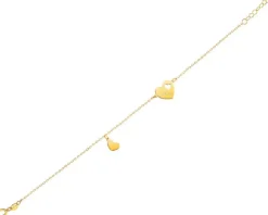 Złota bransoletka- serca, mama