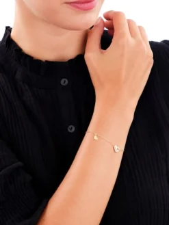 Złota bransoletka- serca, mama