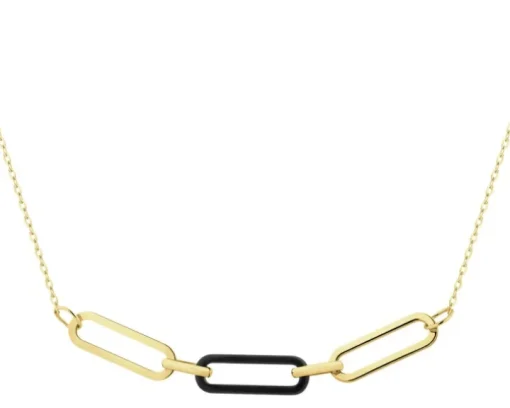 Złota bransoletka z agatem - paper clip