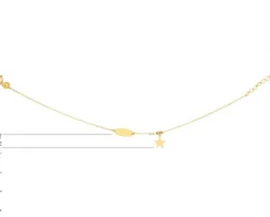 Złota bransoletka z blaszką, ankier - gwiazda