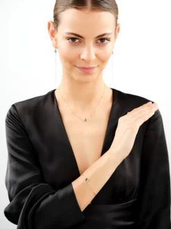 Złota bransoletka z cyrkonią