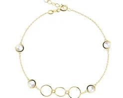 Złota bransoletka z cyrkoniami