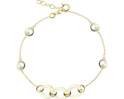 Złota bransoletka z cyrkoniami