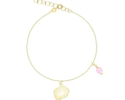 Złota bransoletka z cyrkonią - stópki