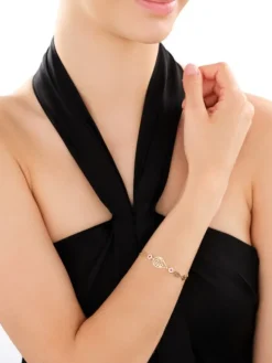 Złota bransoletka z cyrkoniami