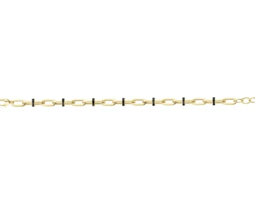 Złota bransoletka z emalią - paper clip
