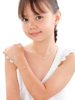 Złota bransoletka z emalią, ankier - sowa