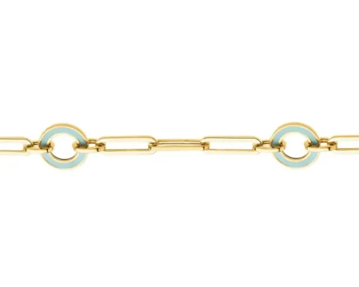 Złota bransoletka z emalią - paper clip