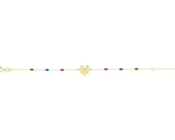 Złota bransoletka z emalia, ankier - puzzel