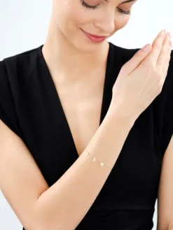 Złota bransoletka z masą perłową - serca