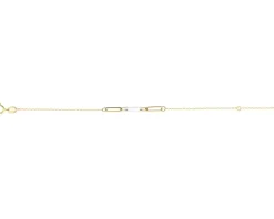Złota bransoletka z masą perłową - paper clip