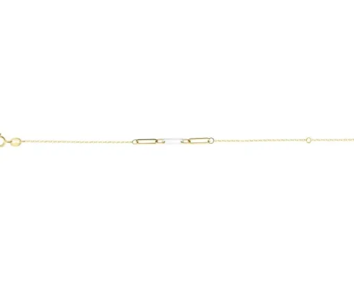 Złota bransoletka z masą perłową - paper clip