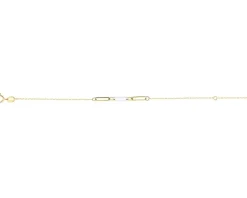 Złota bransoletka z masą perłową - paper clip