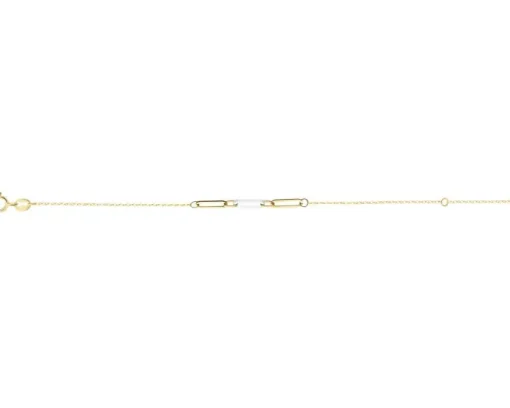 Złota bransoletka z masą perłową - paper clip