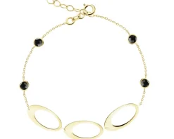 Złota bransoletka z onyksami