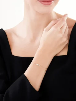 Złota bransoletka z perłami, ankier - nieskończoność