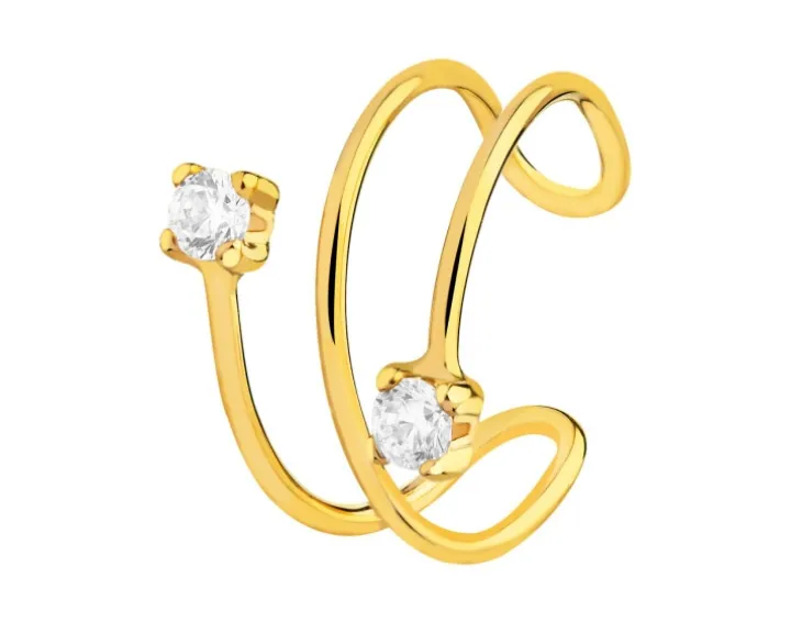 Złota nausznica z cyrkoniami