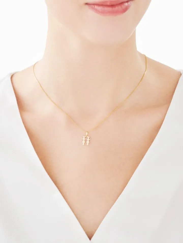 Złota zawieszka - Bliźnięta