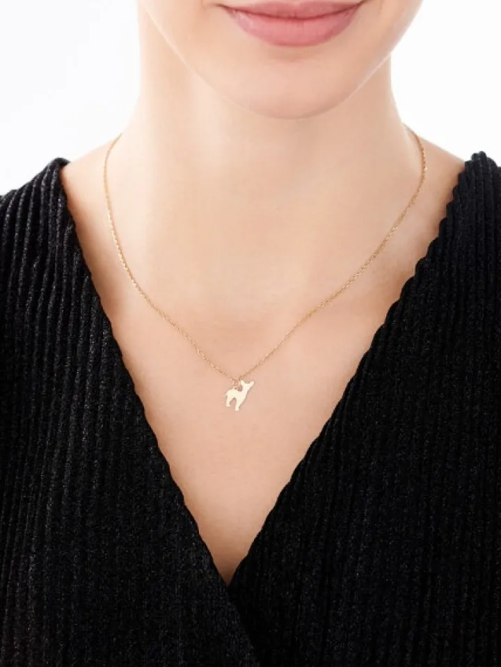 Złota zawieszka - chihuahua