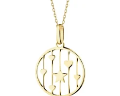 Złota zawieszka - gwiazda, serca