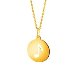 Złota zawieszka - koło, nuta