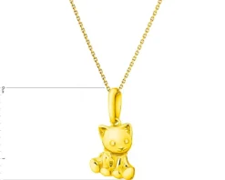 Złota zawieszka - kot