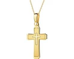 Złota zawieszka - krzyż