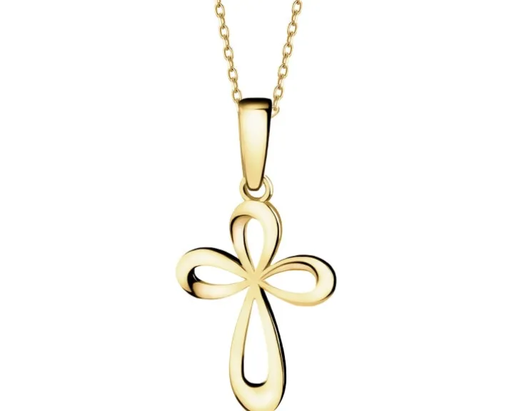 Złota zawieszka - krzyż