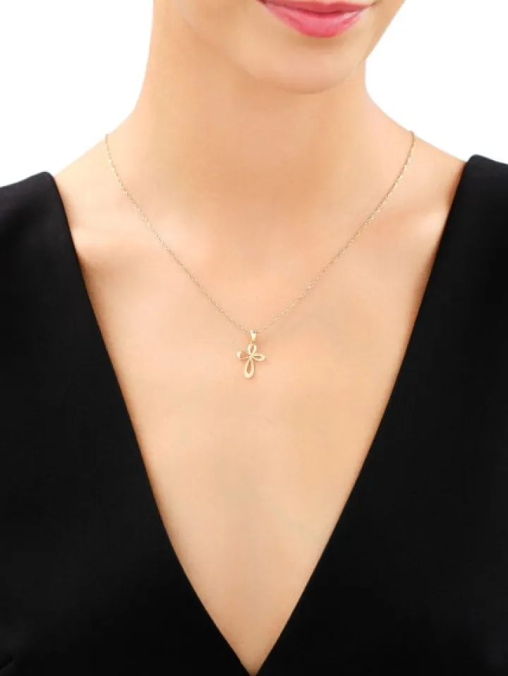 Złota zawieszka - krzyż