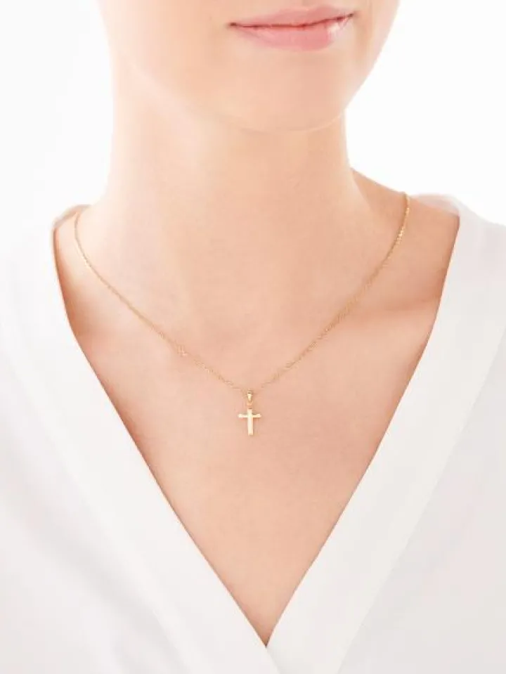 Złota zawieszka - krzyż