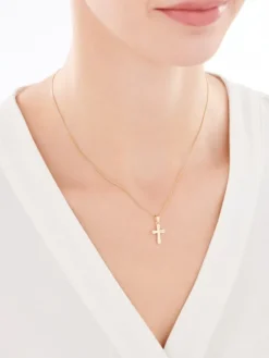 Złota zawieszka - krzyż