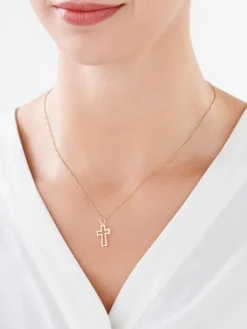 Złota zawieszka - krzyż