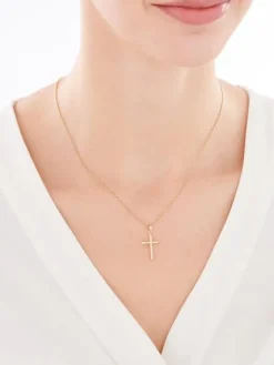 Złota zawieszka - krzyż