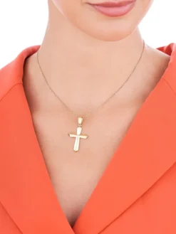 Złota zawieszka - krzyż